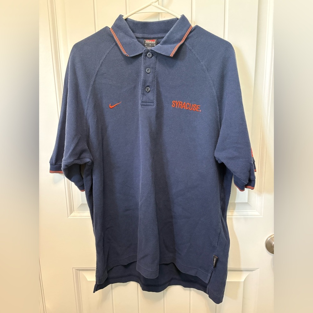 Nike Team Blue and Orange Syracuse Polo Shirt. Size Large.